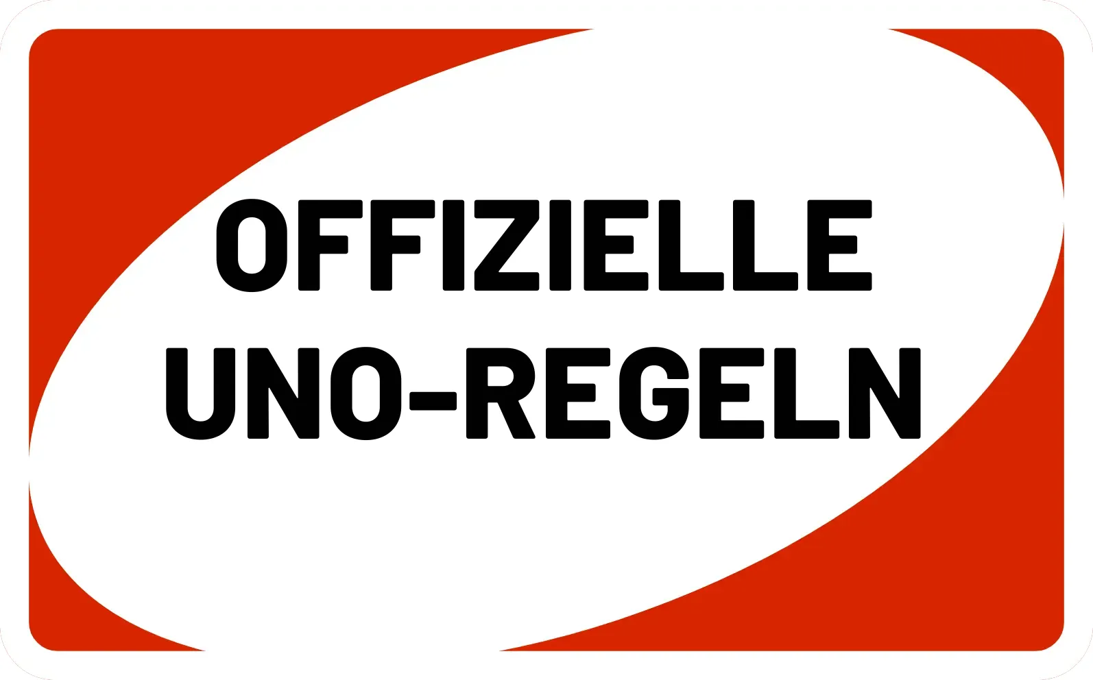 Rote Uno-Karte mit offiziellen Spielregeln